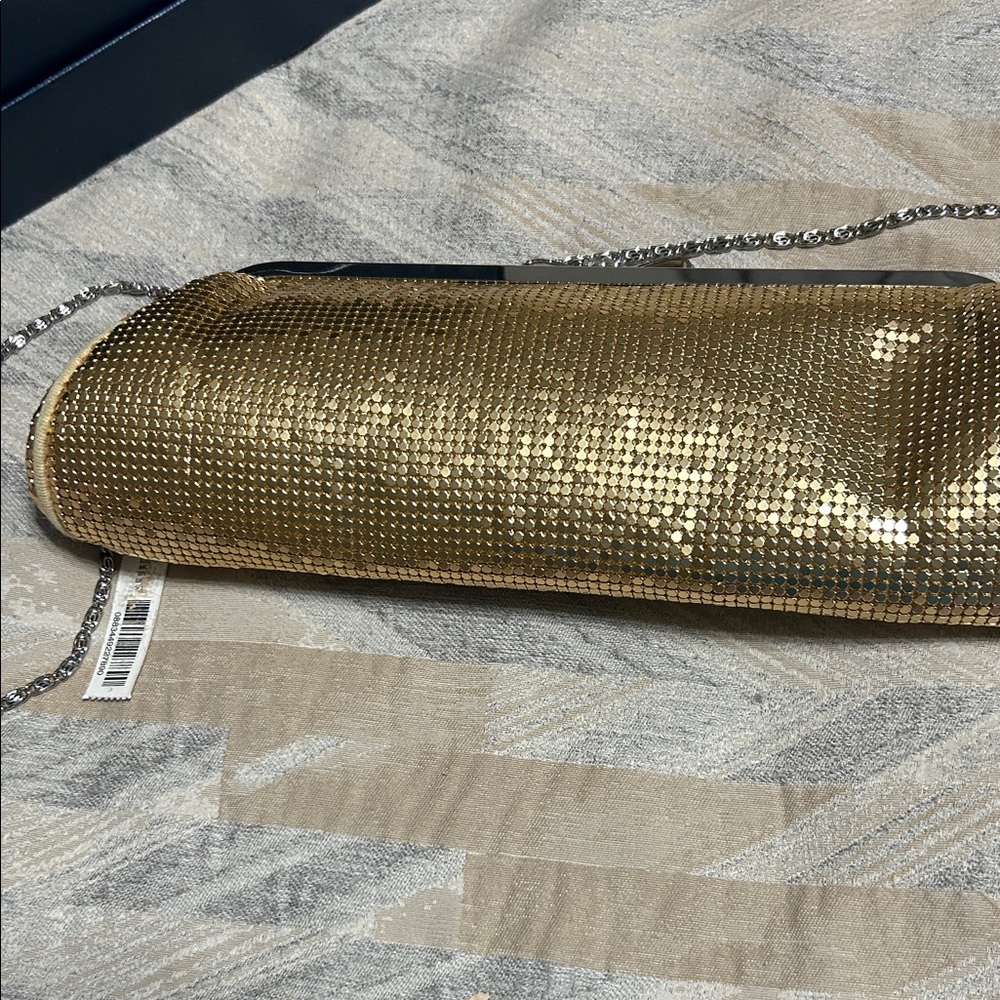 Kate Landry Gold Sequin Chain Clutch - Picture 4 of 7